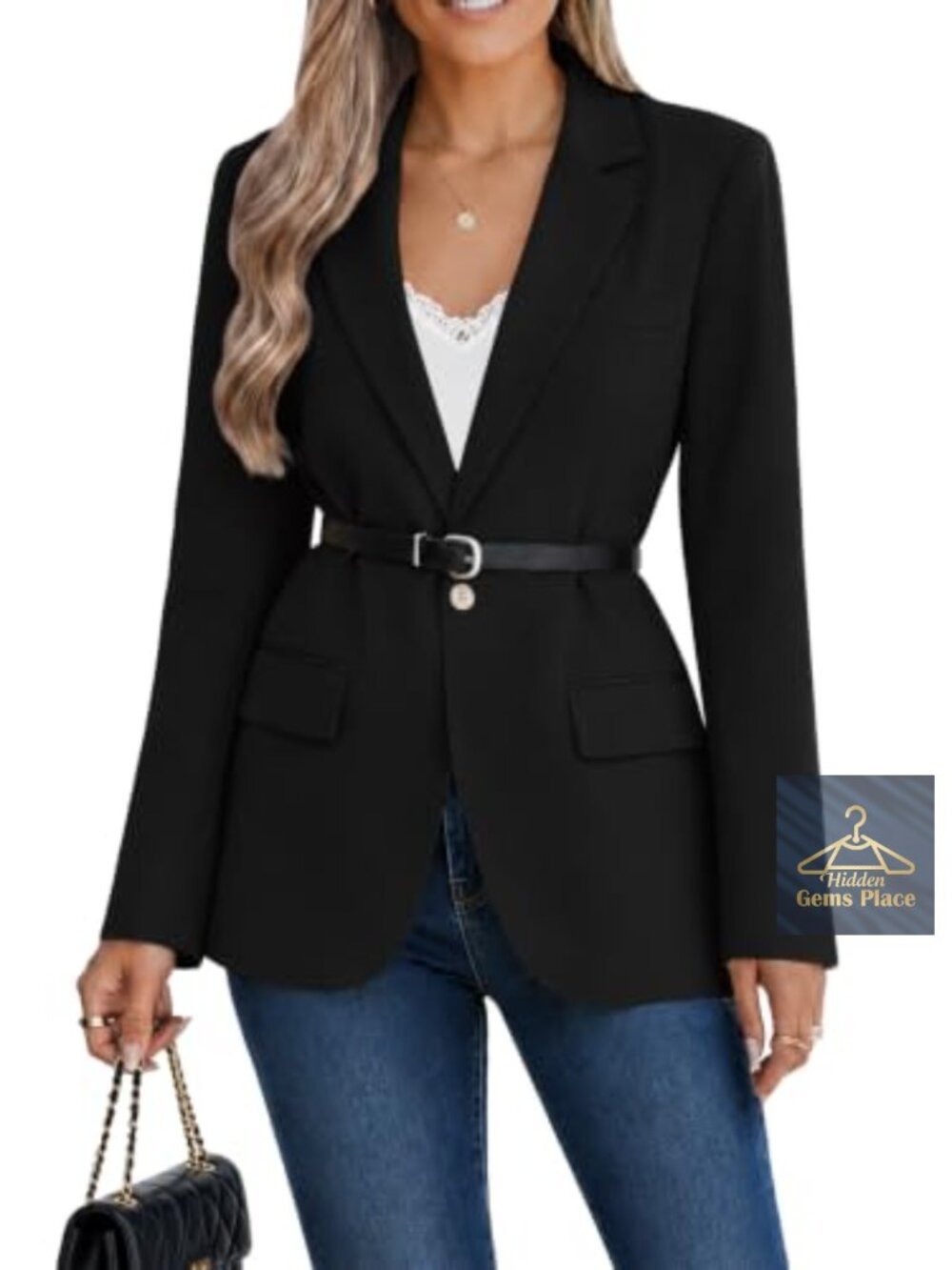 Oversized Blazer Women's Business Casual Long Sleeve Button Jacket